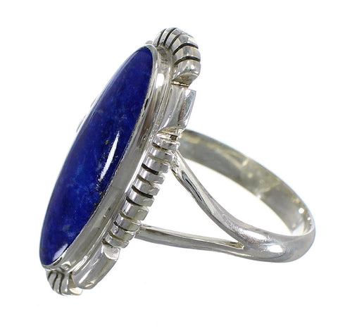 Lapis Southwestern Sterling Silver Ring Size 4-3/4 QX86678